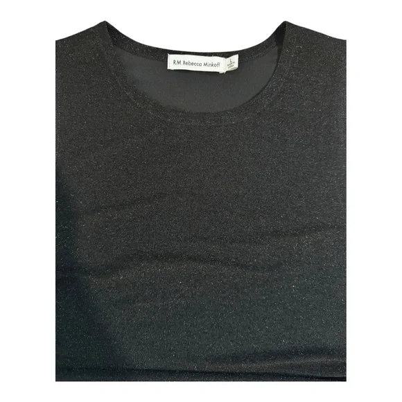 Rebecca Minkoff Metallic Black Sleeveless Top L - Picture 3 of 4